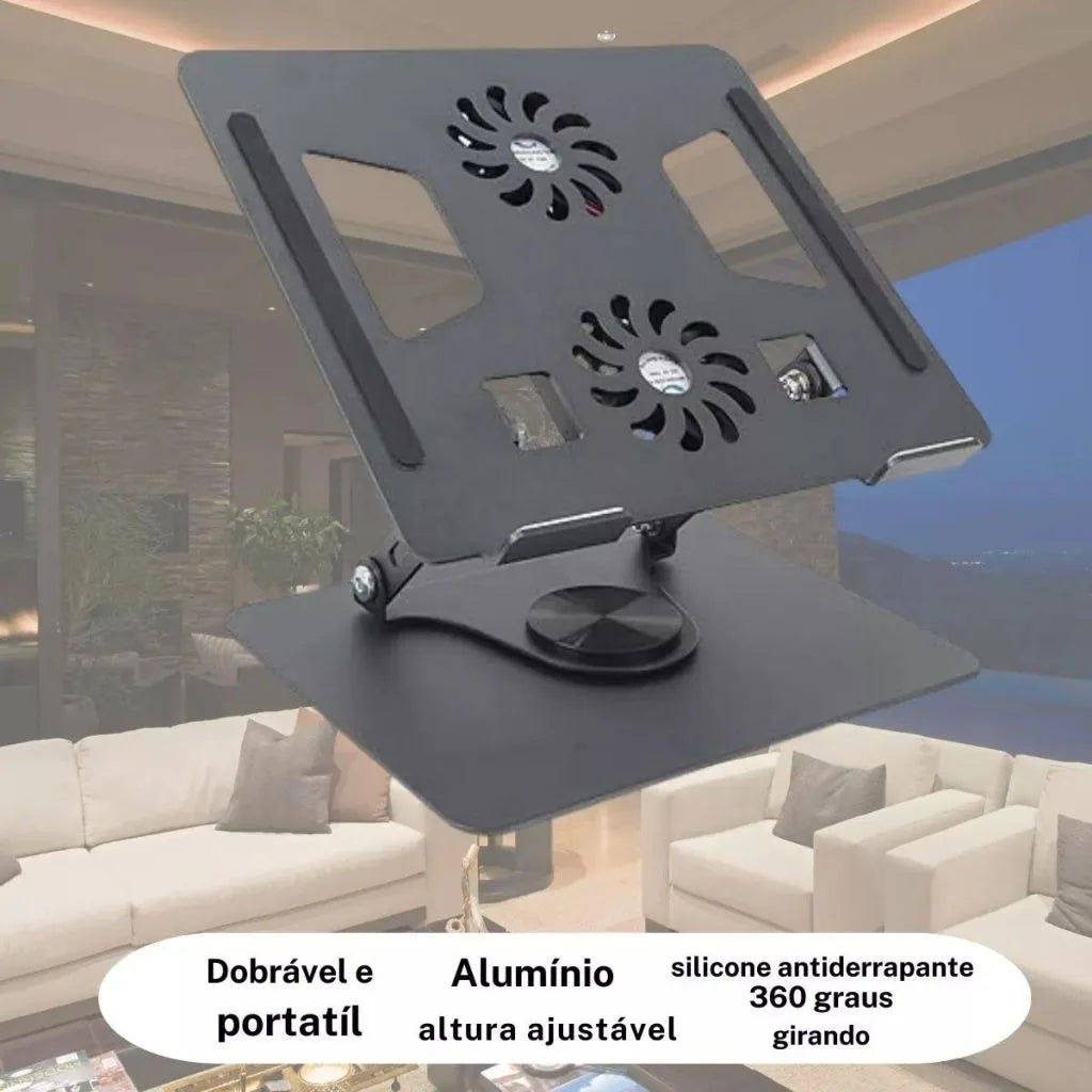 360 ° Adjustable Foldable Laptop Holder with Cooler Ergonomic Base Cooling Improvement Cooler, Practical Comfort