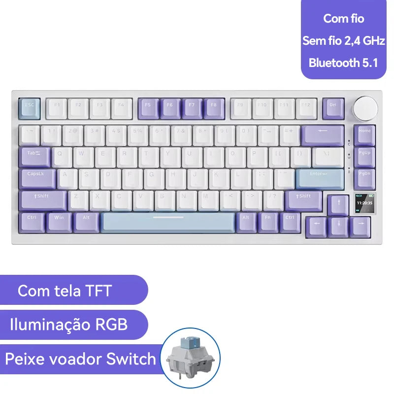 AJAZZ AK820 / AK820 Pro Free shipping for local shipments from Brazil Mechanical Keyboard 82 Keys Gamer Keyboard for Laptop PC