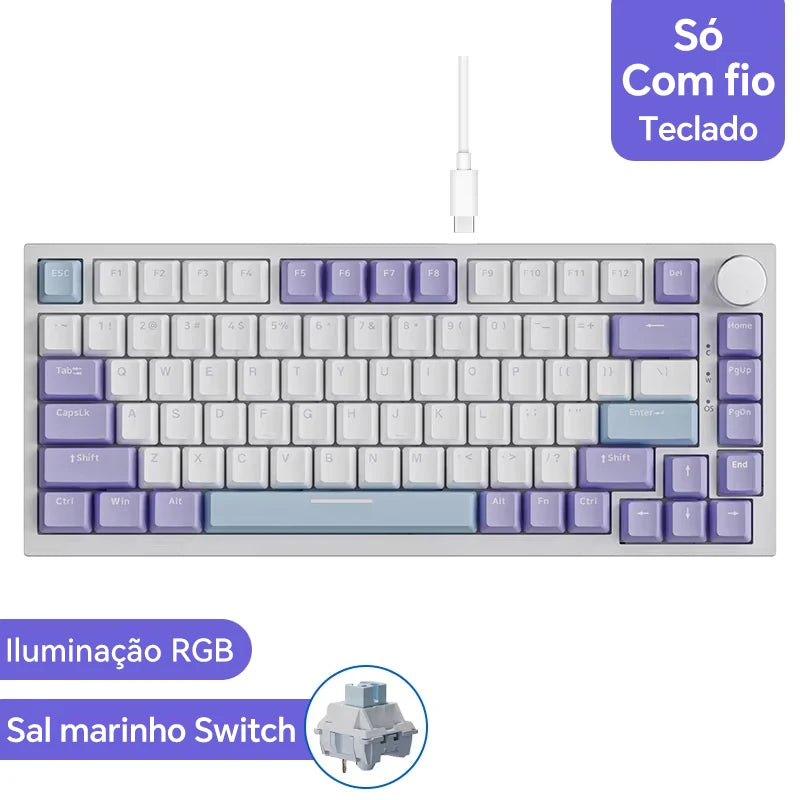 AJAZZ AK820 / AK820 Pro Free shipping for local shipments from Brazil Mechanical Keyboard 82 Keys Gamer Keyboard for Laptop PC