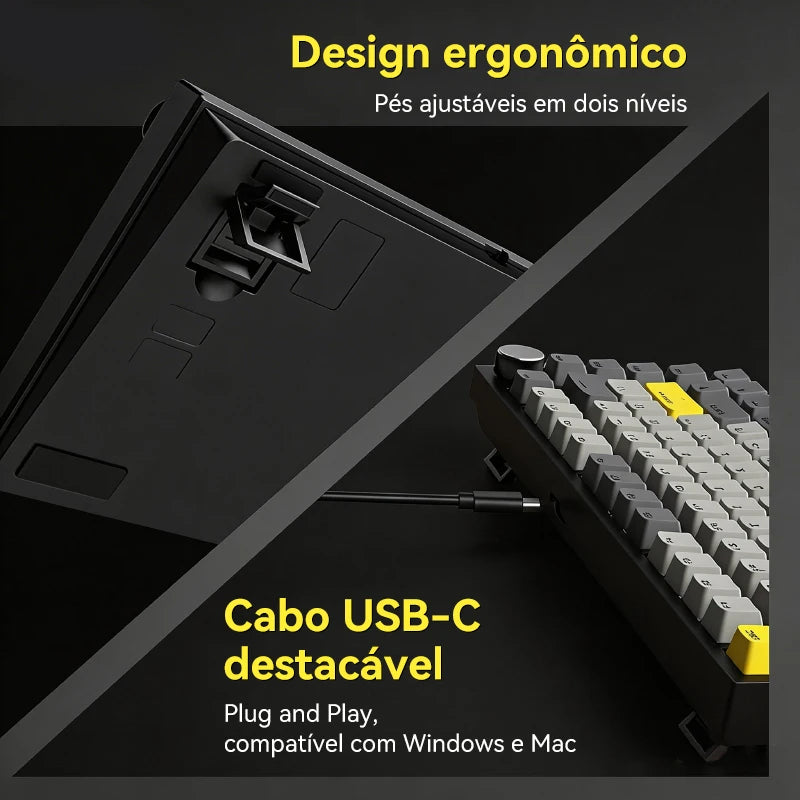 AJAZZ AK820 / AK820 Pro Free shipping for local shipments from Brazil Mechanical Keyboard 82 Keys Gamer Keyboard for Laptop PC