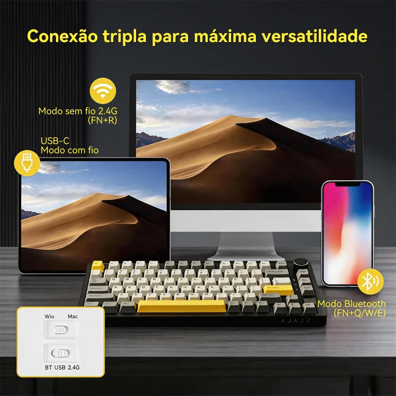 AJAZZ AK820 / AK820 Pro Free shipping for local shipments from Brazil Mechanical Keyboard 82 Keys Gamer Keyboard for Laptop PC