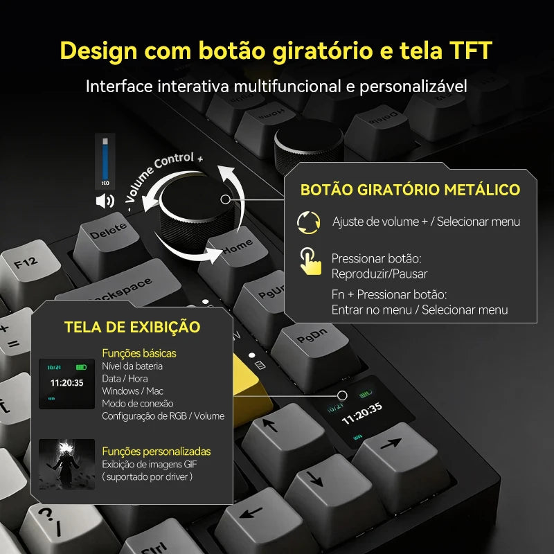 AJAZZ AK820 / AK820 Pro Free shipping for local shipments from Brazil Mechanical Keyboard 82 Keys Gamer Keyboard for Laptop PC