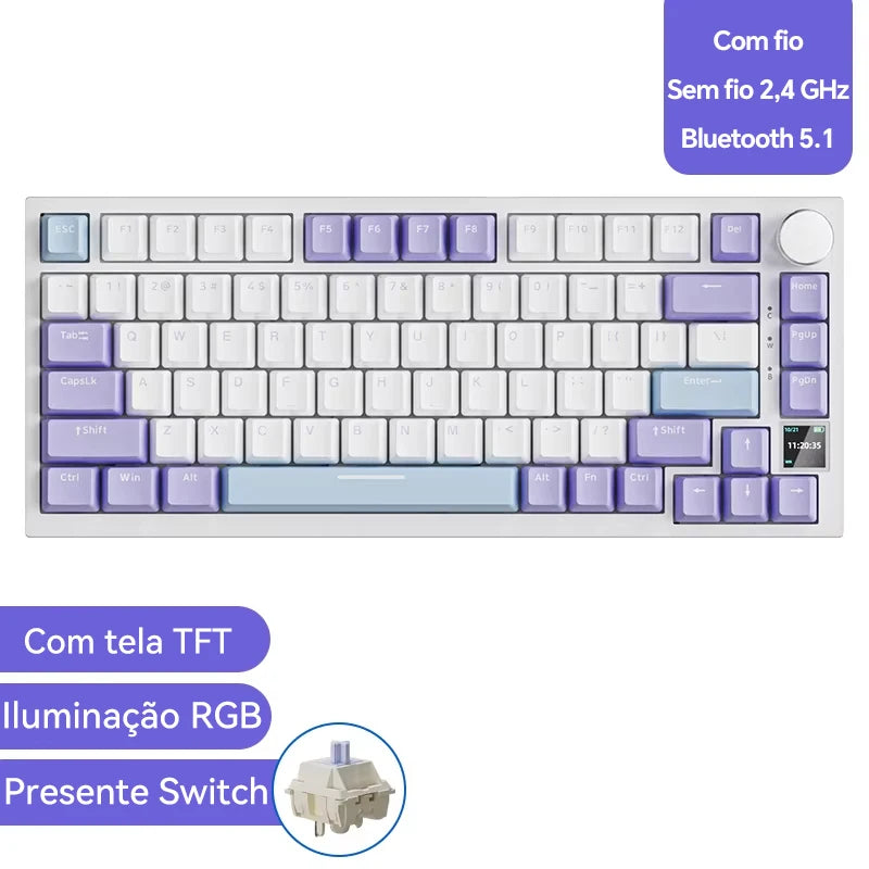 AJAZZ AK820 / AK820 Pro Free shipping for local shipments from Brazil Mechanical Keyboard 82 Keys Gamer Keyboard for Laptop PC