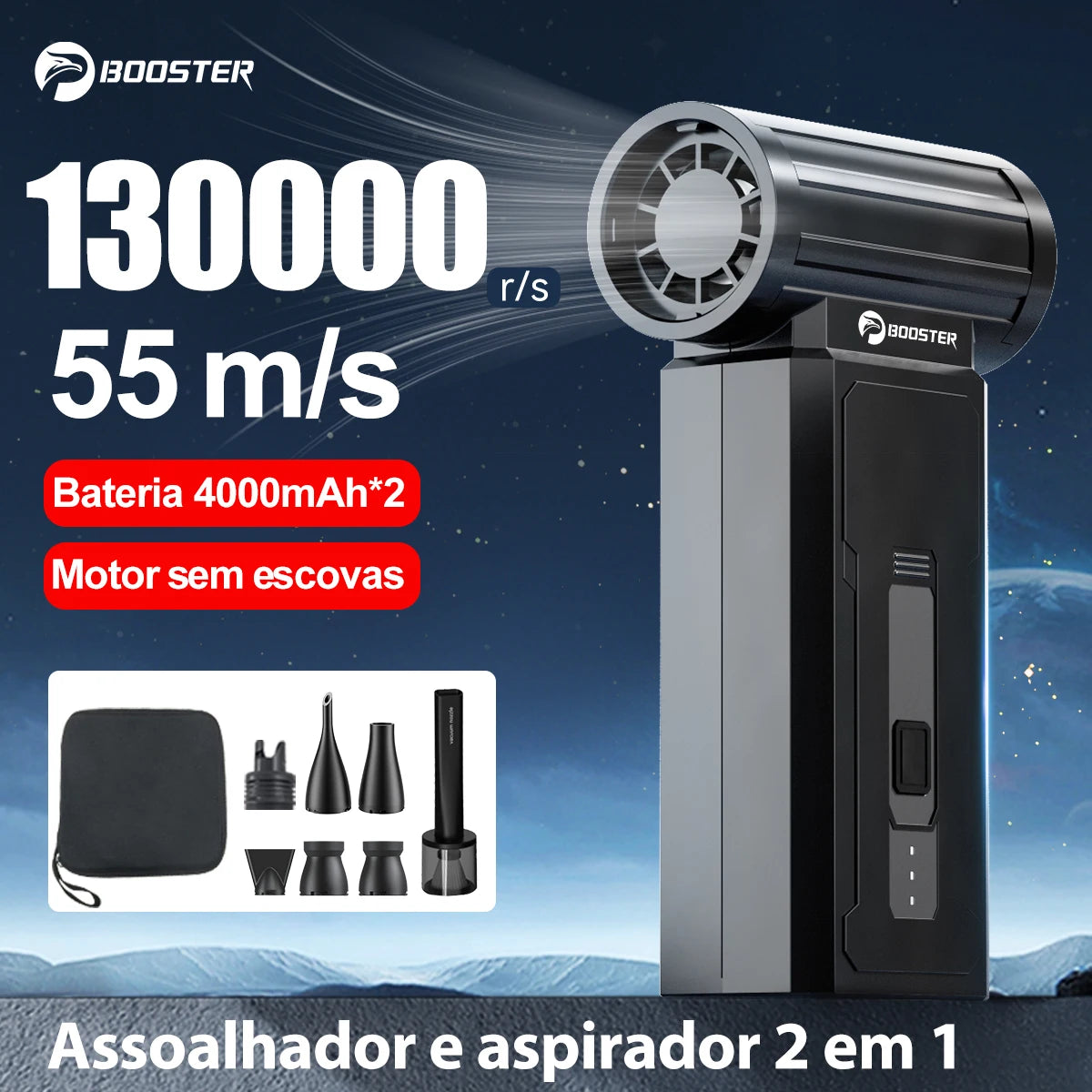 BOOSTER W01 Mini Turbo Fan Jet Fan Powerful Air Blower 100,000 RPM Powerful Blower with High Speed Duct Fan Turbo Blower