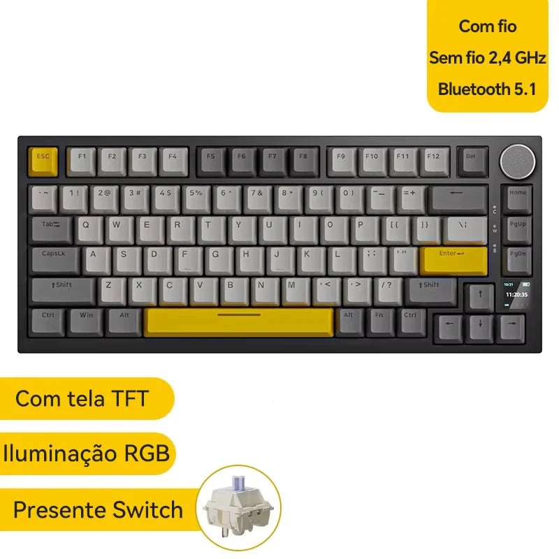 AJAZZ AK820 / AK820 Pro Free shipping for local shipments from Brazil Mechanical Keyboard 82 Keys Gamer Keyboard for Laptop PC