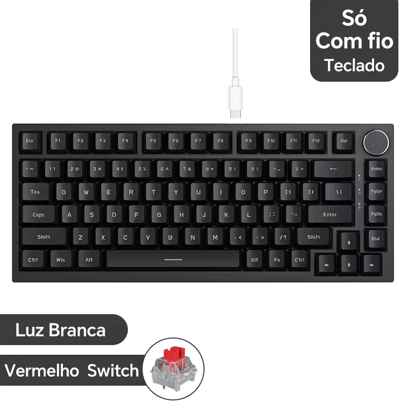 AJAZZ AK820 / AK820 Pro Free shipping for local shipments from Brazil Mechanical Keyboard 82 Keys Gamer Keyboard for Laptop PC