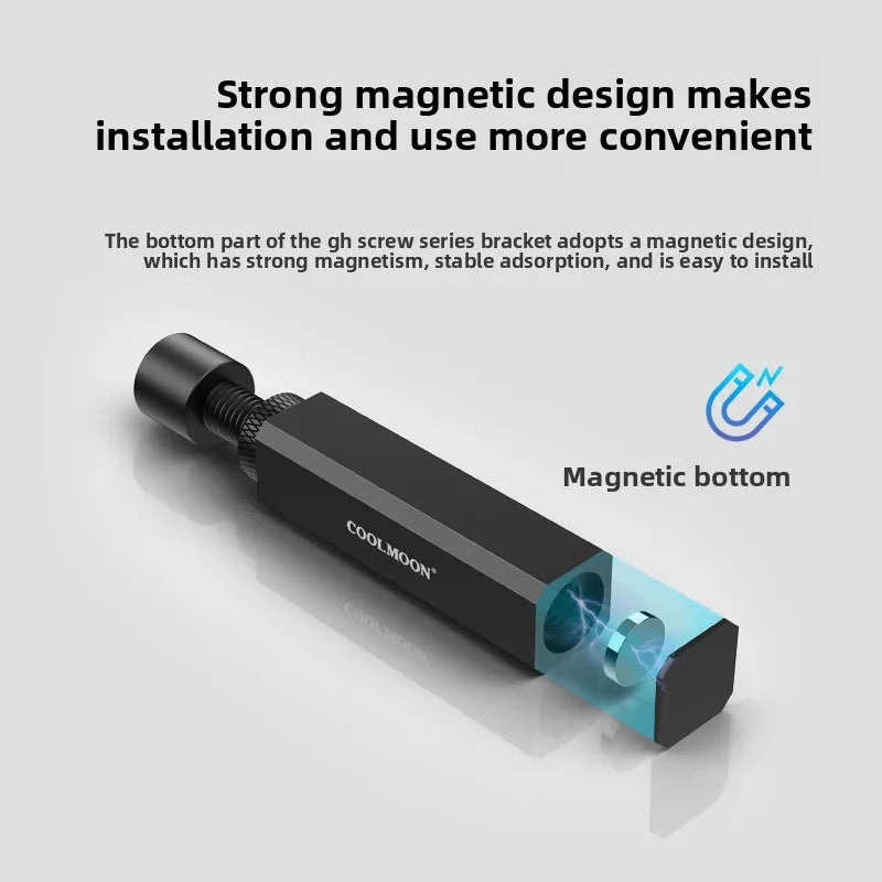 Aluminum Magnetic Adjustable GPU Stand Holder Vertical Graphics Card Support Bracket Extendable Scissor Jack for PC Case Black