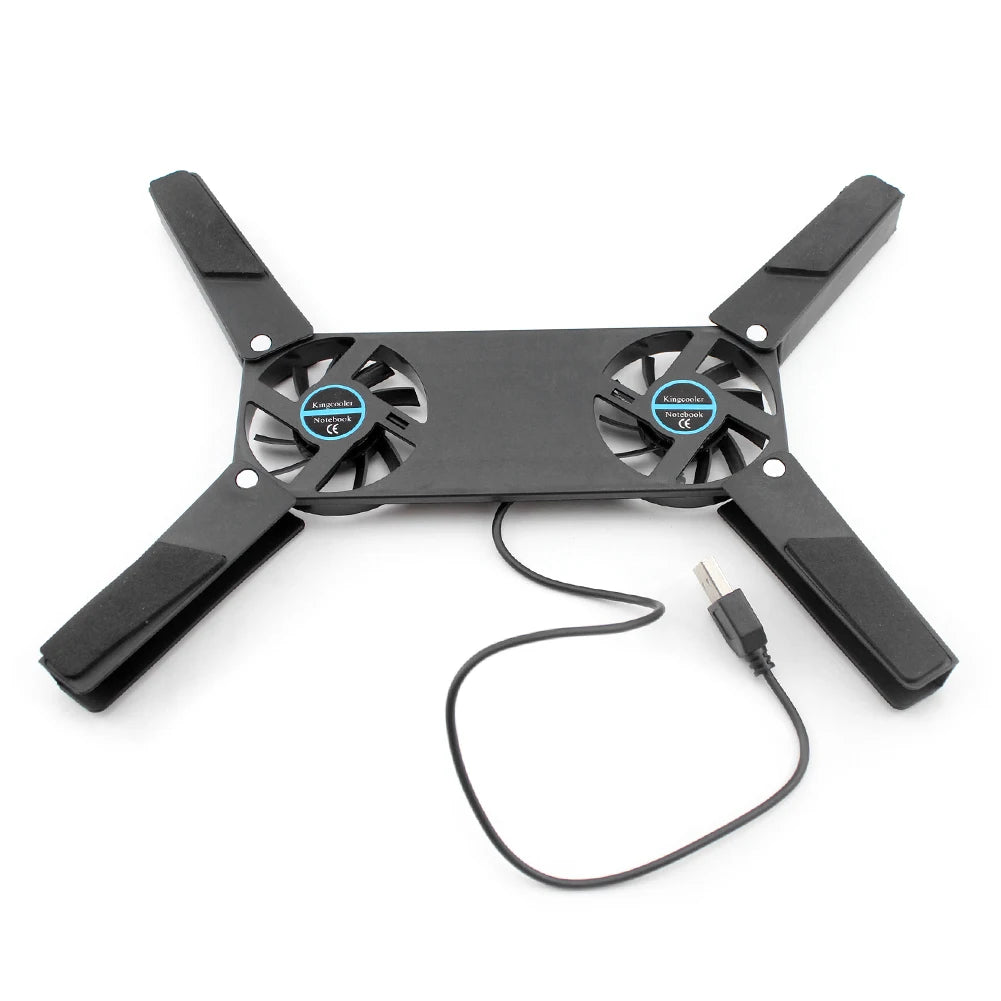 Foldable Cooling Pad Laptop Cooler with Double Fans Laptop Stand USB Powered for 7-15 inch Notebook PC LCD Display Cooler Holder